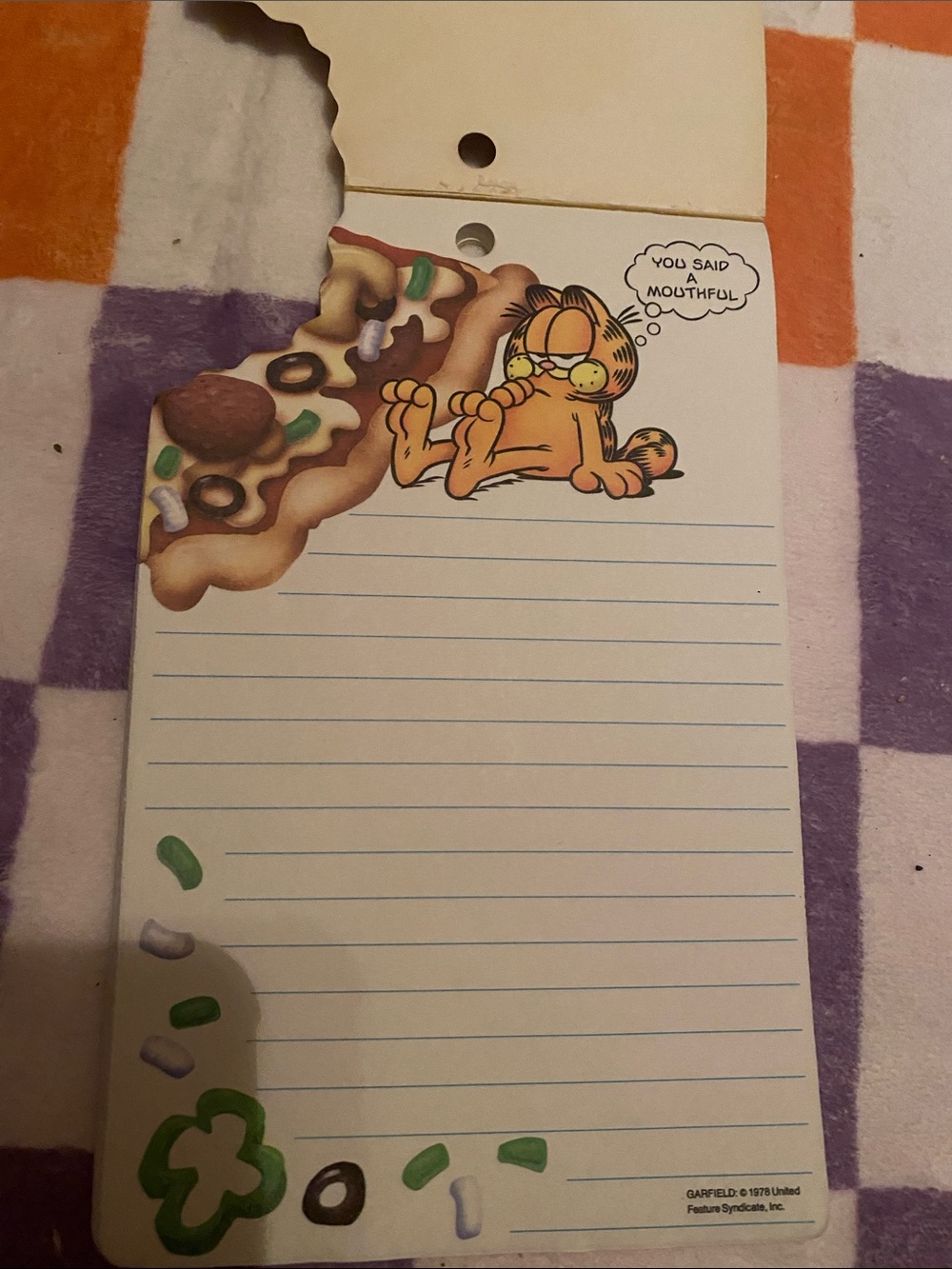 1978 Garfield Notepad - Picture 2 of 5